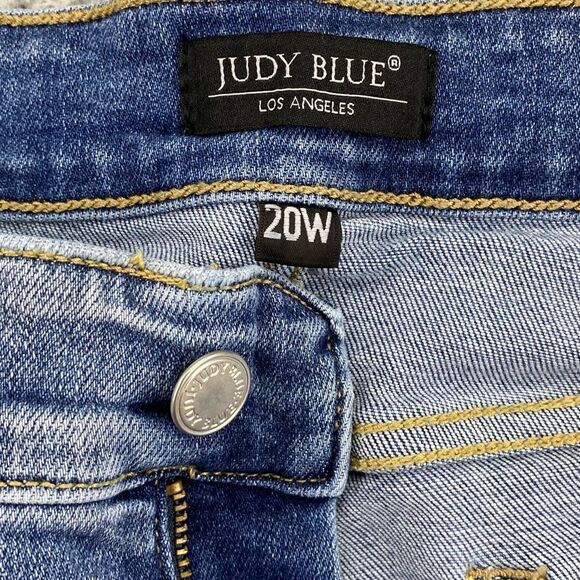 Judy Blue Women's Light Wash Distressed Wide Legs Crop Jeans  | Size:  20W - Picture 12 of 15